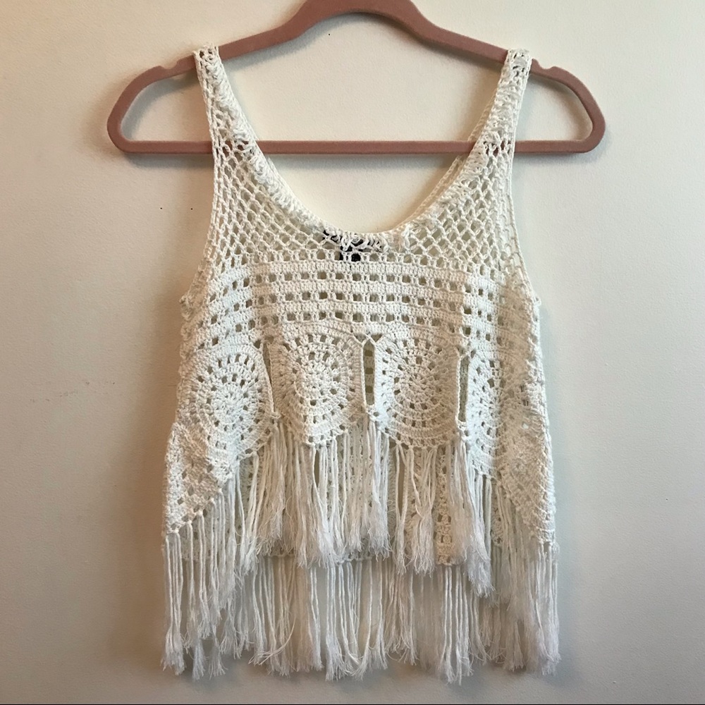 White Crochet Top